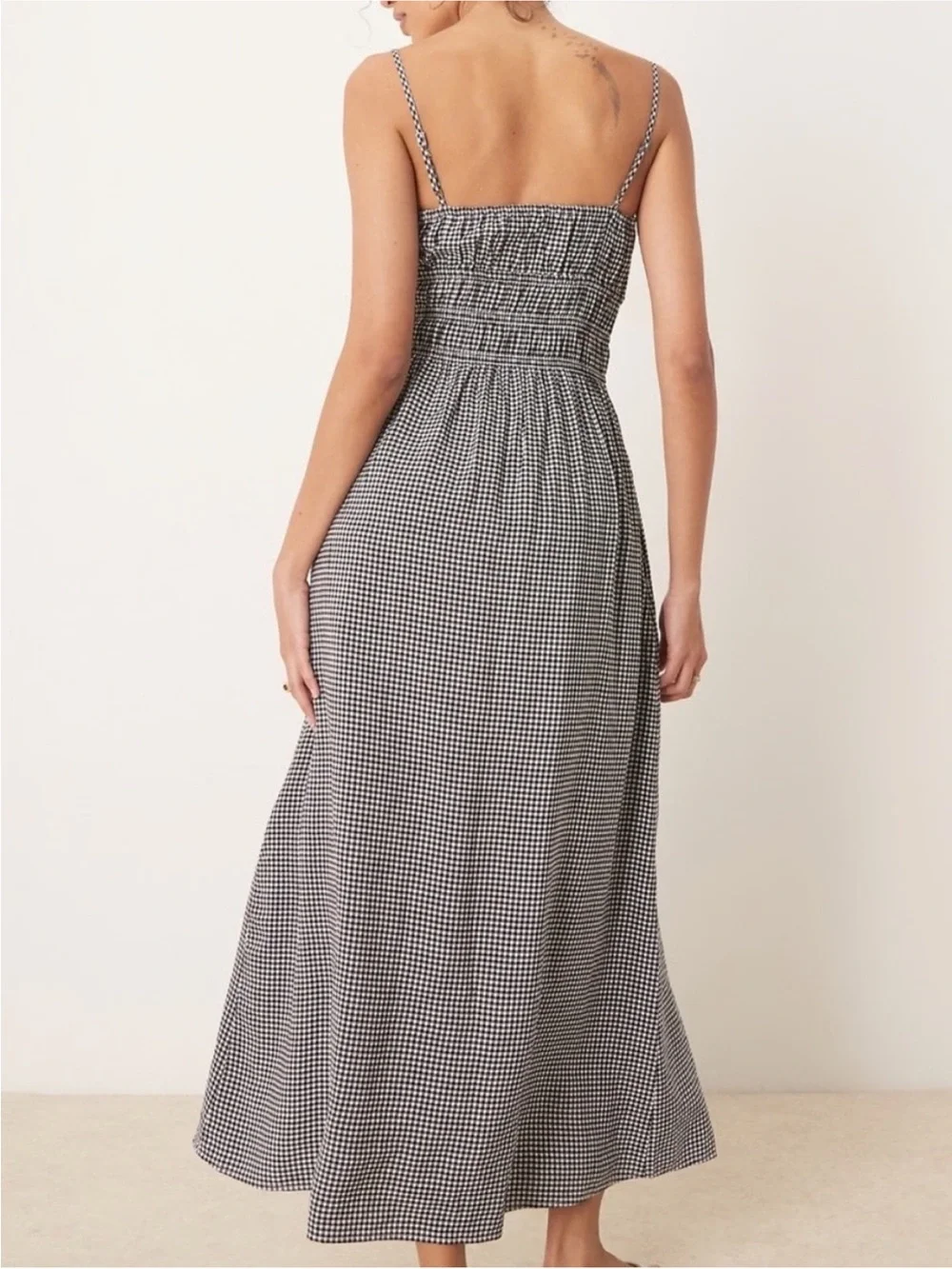 Abercrombie & Fitch Black and White Gingham Maxi Dress